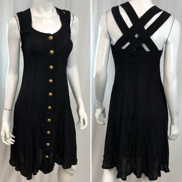 Vintage 80s 90s Button Down Grunge Shirt Dress - Picture 4 of 6